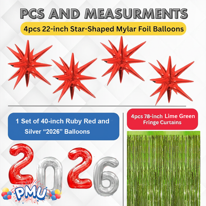 PMU 2026 Graduation - New Years Balloons Curtain Backdrop Party Kit Decorations