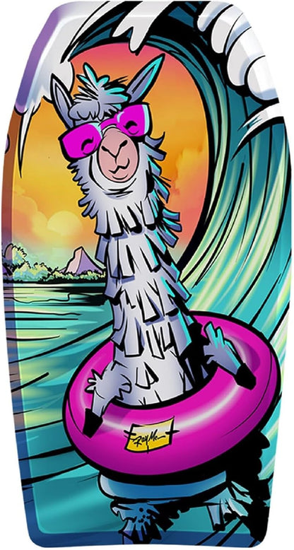 PMU 26 Inch Graphics Printed Bodyboard - Lightweight Wrist Leash Slick Bottom Boogie Board for Beach, Sea & Pool - Surfing Board for Kids, Teens & Adults Wave Conditions  Pkg/1