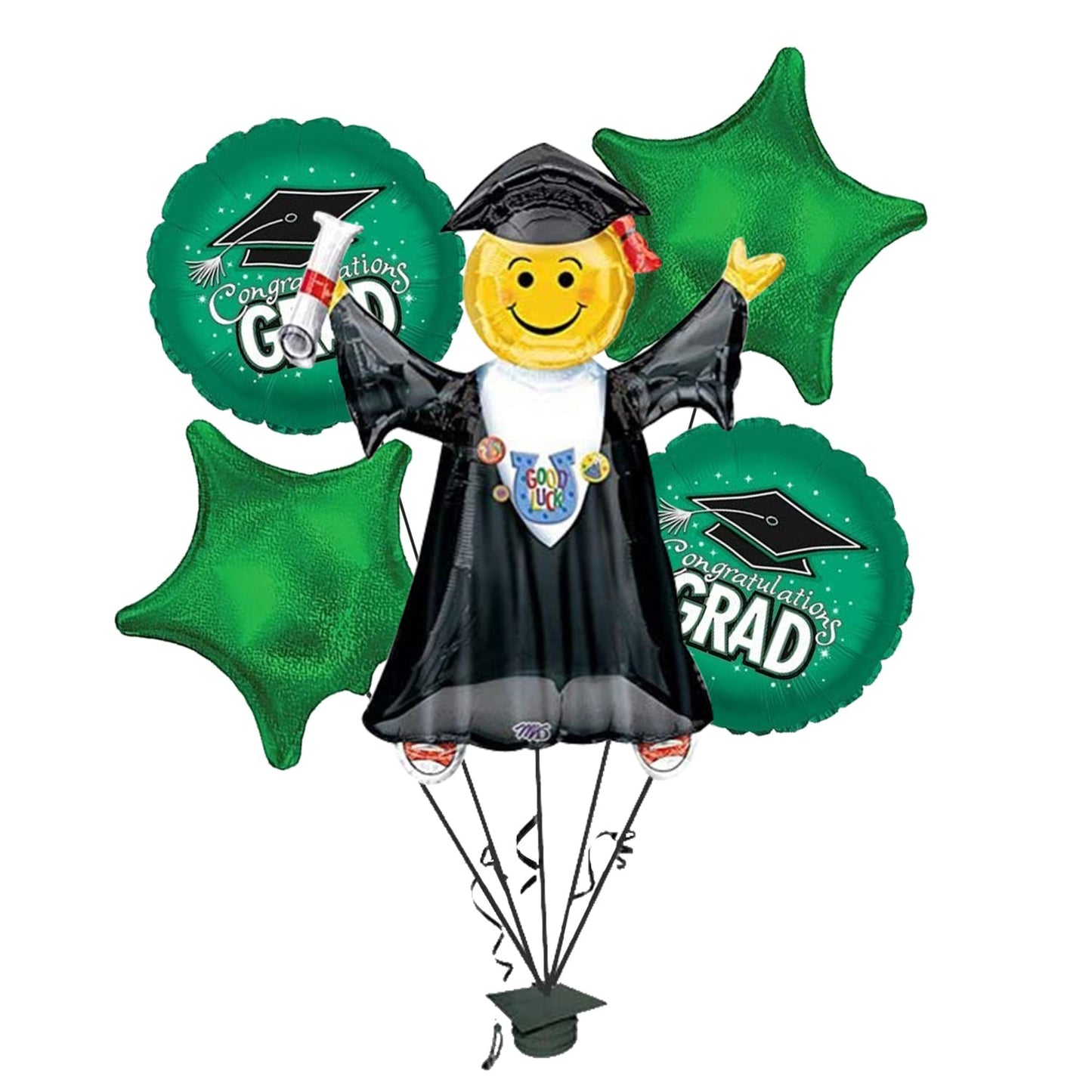 PMU Graduation Jumping Smiley Grad Balloon Bouquet (5/Pkg) Pkg/1