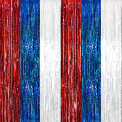 PMU Metallic Fringe Curtains | Metallic Foil Fringe Backdrop Curtains | Fringe Backdrop for Graduation, Birthday Party Decorations, Baby Shower, Disco Party |3ft x 8ft