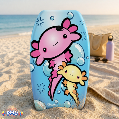 PMU 26 Inch Graphics Printed Bodyboard - Lightweight Wrist Leash Slick Bottom Boogie Board for Beach, Sea & Pool - Surfing Board for Kids, Teens & Adults Wave Conditions  Pkg/1