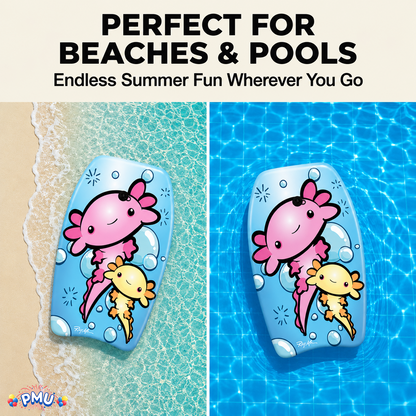 PMU 26 Inch Graphics Printed Bodyboard - Lightweight Wrist Leash Slick Bottom Boogie Board for Beach, Sea & Pool - Surfing Board for Kids, Teens & Adults Wave Conditions  Pkg/1