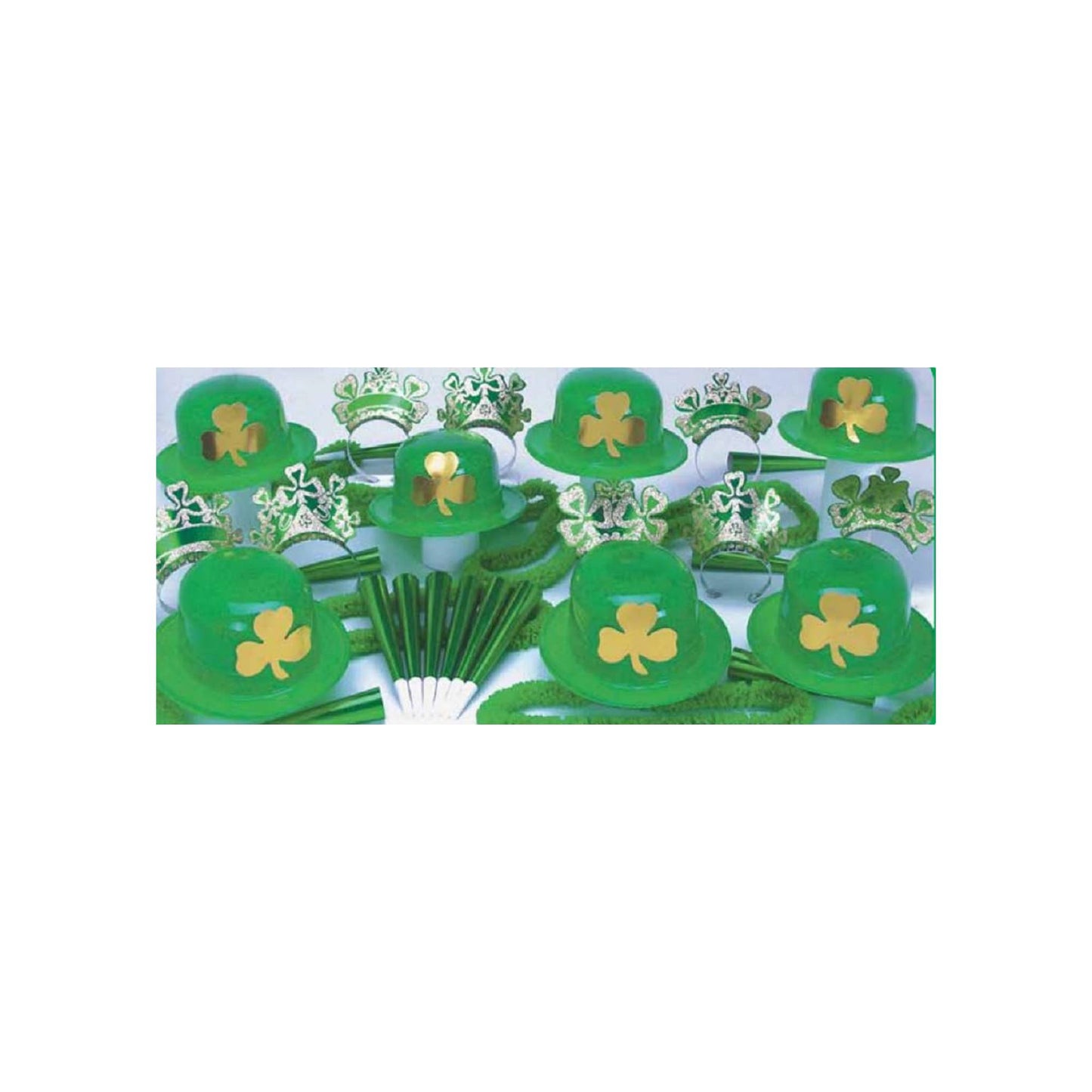 PMU St. Patrick's Day Headwear Decorations and Party Supplies - Plastic Top Hat with Shamrock - Irish Costume, Party Accessory