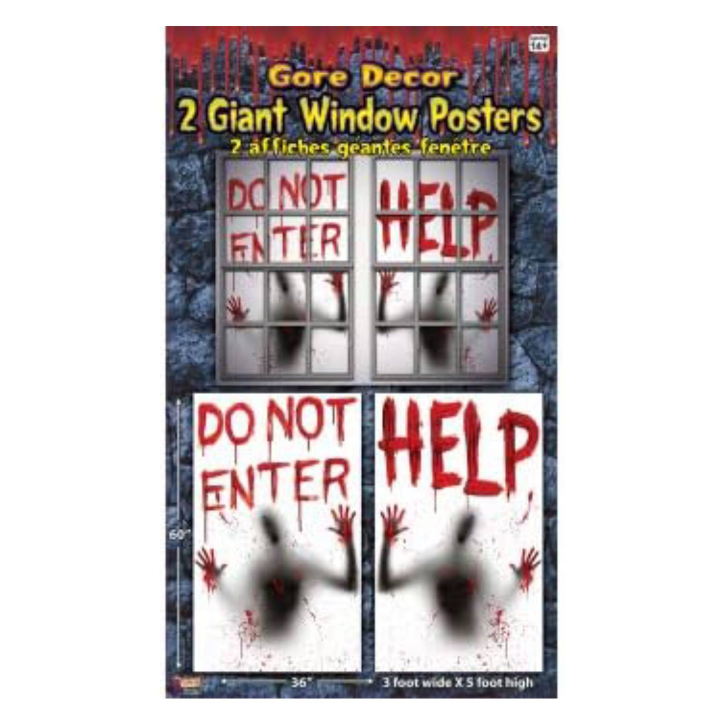 PMU Halloween Window Poster  - Perfect Halloween Painting Posters for Room & Wall Art - Scary Party Theme Supplies - Backlit Poster