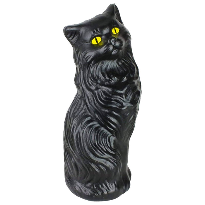 PMU 17 Inch Halloween Black Cat - Blow Mold Plastic Cat Statue - Perfect Décor for Halloween, Home, Yard, Lawn, Garden, Indoor and Outdoor - Best for Party Favors and Supplies