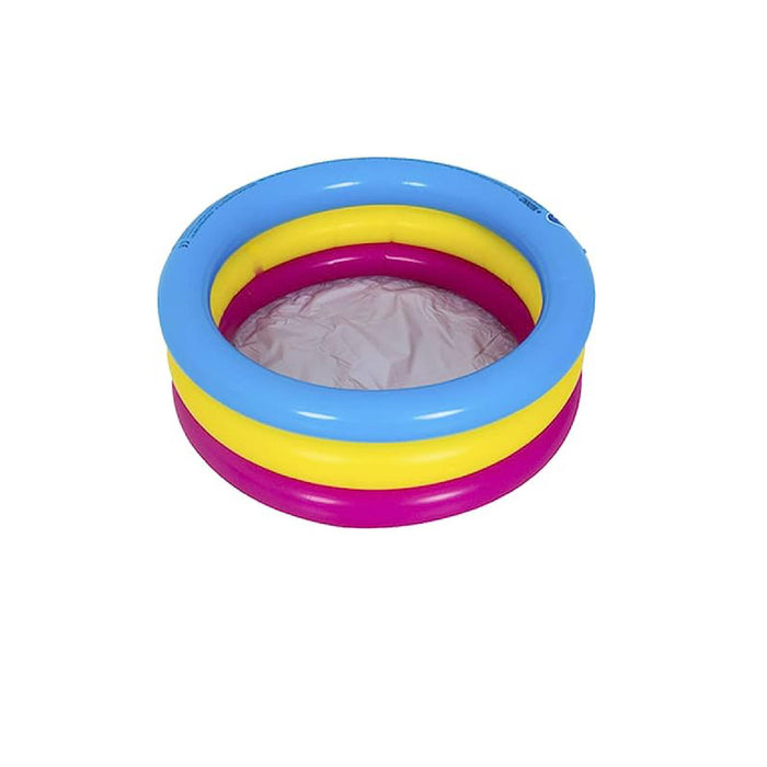 PMU Inflatable Kiddy Pool 3-Ring 30 Inch Triple Ring Children's Summer Swimming Pool for Kids and Toddlers, Great for Backyard, Garden, Outdoor Water Game Play Pkg/1