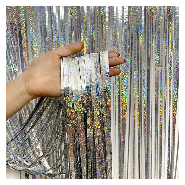 PMU Metallic Fringe Curtains in Multicolor