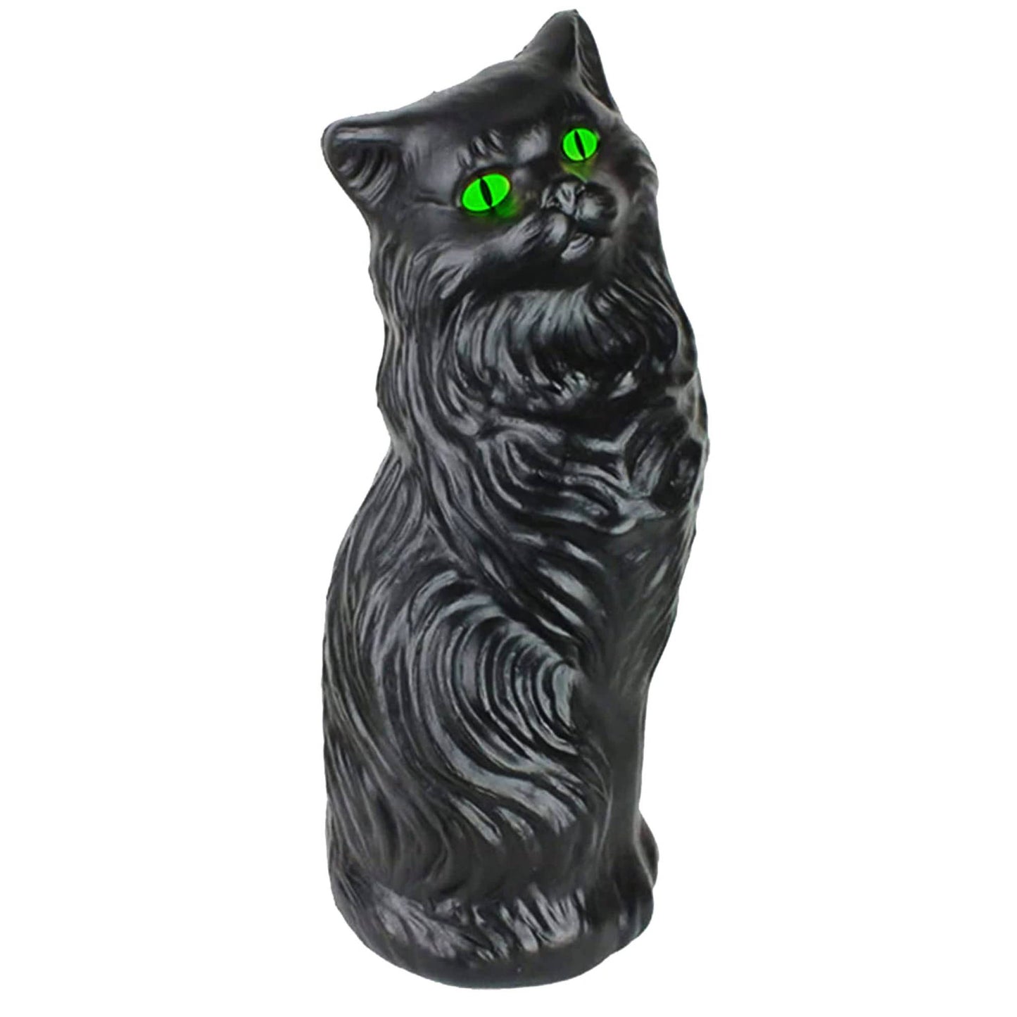 PMU 17 Inch Halloween Black Cat - Blow Mold Plastic Cat Statue - Perfect Décor for Halloween, Home, Yard, Lawn, Garden, Indoor and Outdoor - Best for Party Favors and Supplies