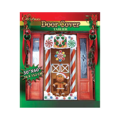 PMU Christmas Light Up Door Cover 30 Inch x 60 Inch and Flashlight Projector for Kids