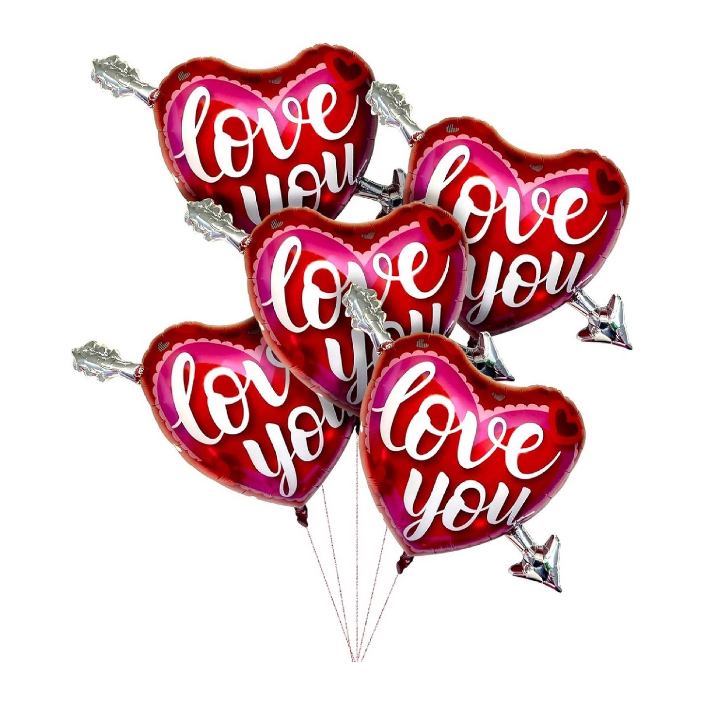 PMU Heart Shaped Happy Valentine's Day Balloons 18-Inch Mylar Idea Gift for Him or Her & Valentine Party Decorations