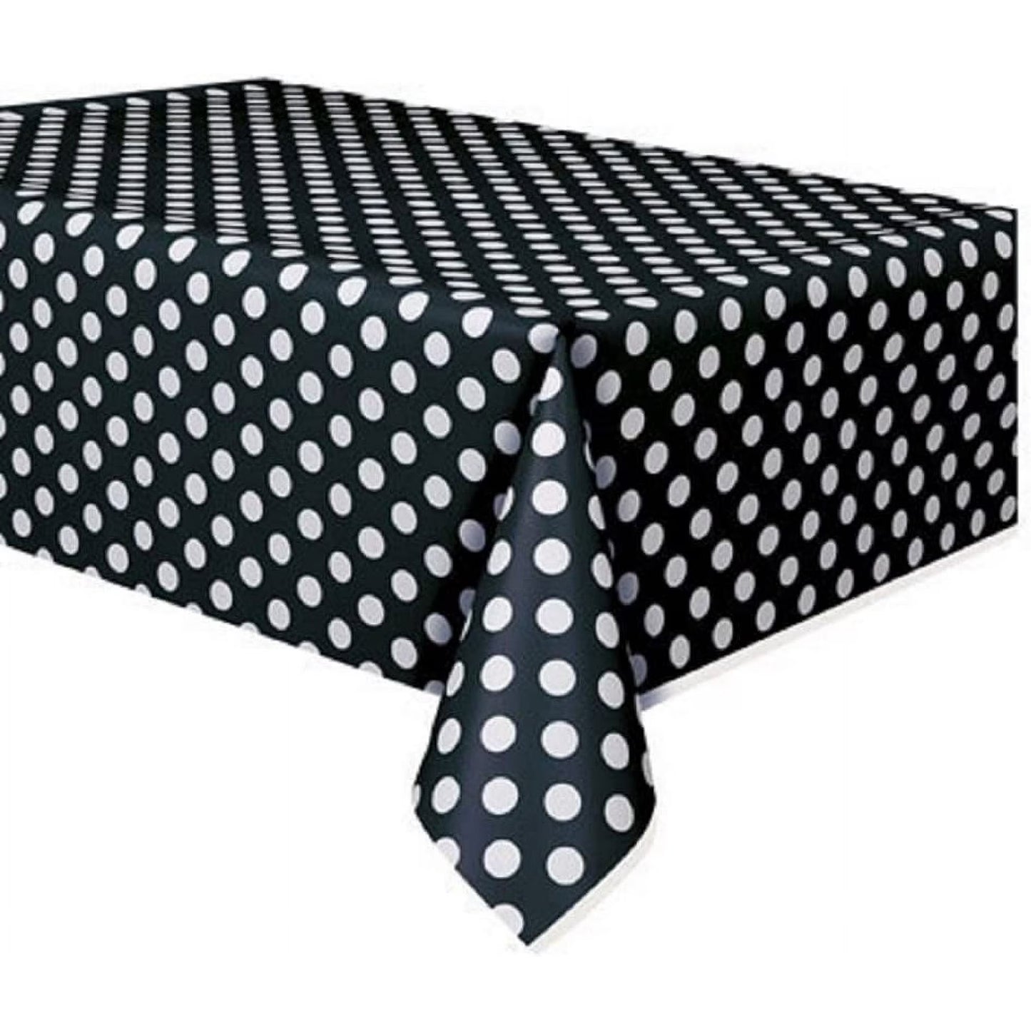 PMU Polka Dot Table Cover Yellow Plastic Rectangle 54" x 84" Tablecloth Square Wipeable Waterproof Disposable Party Decoration Great for Dining, Parties, Picnics, Bbq's, Summer Gatherings