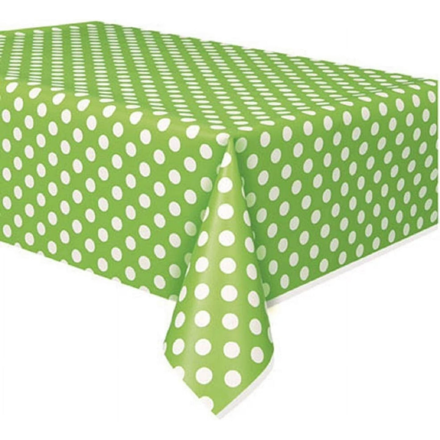 PMU Polka Dot Table Cover Yellow Plastic Rectangle 54" x 84" Tablecloth Square Wipeable Waterproof Disposable Party Decoration Great for Dining, Parties, Picnics, Bbq's, Summer Gatherings