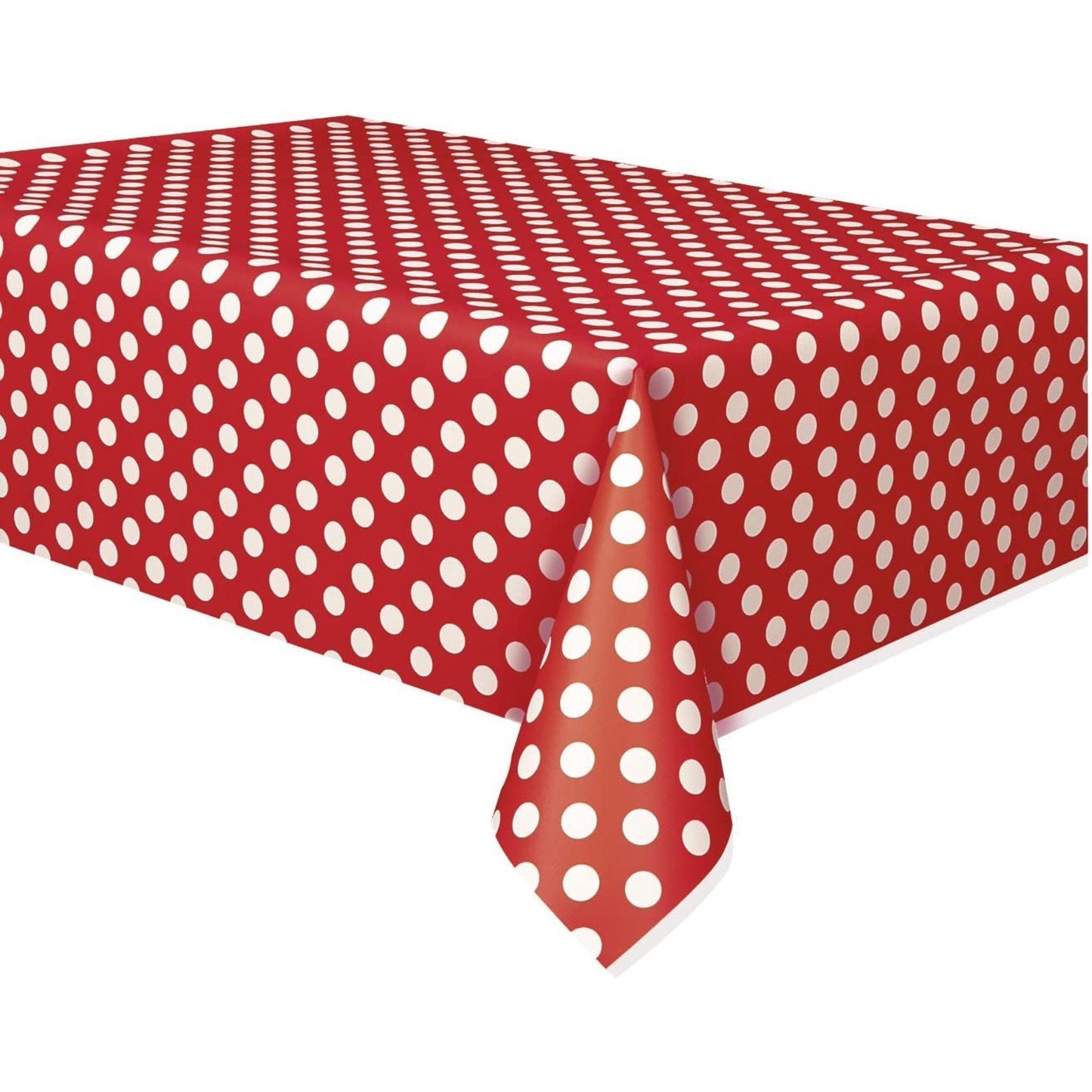 PMU Polka Dot Table Cover Yellow Plastic Rectangle 54" x 84" Tablecloth Square Wipeable Waterproof Disposable Party Decoration Great for Dining, Parties, Picnics, Bbq's, Summer Gatherings