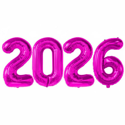 PMU New Year's Eve Party "2026" 16inch, 30inch, & 40inch in Number Mylar Balloons 2026 New Year, Graduation, Birthday, Special Events Accessories Party Celebration (4/pkg) Pkg/1