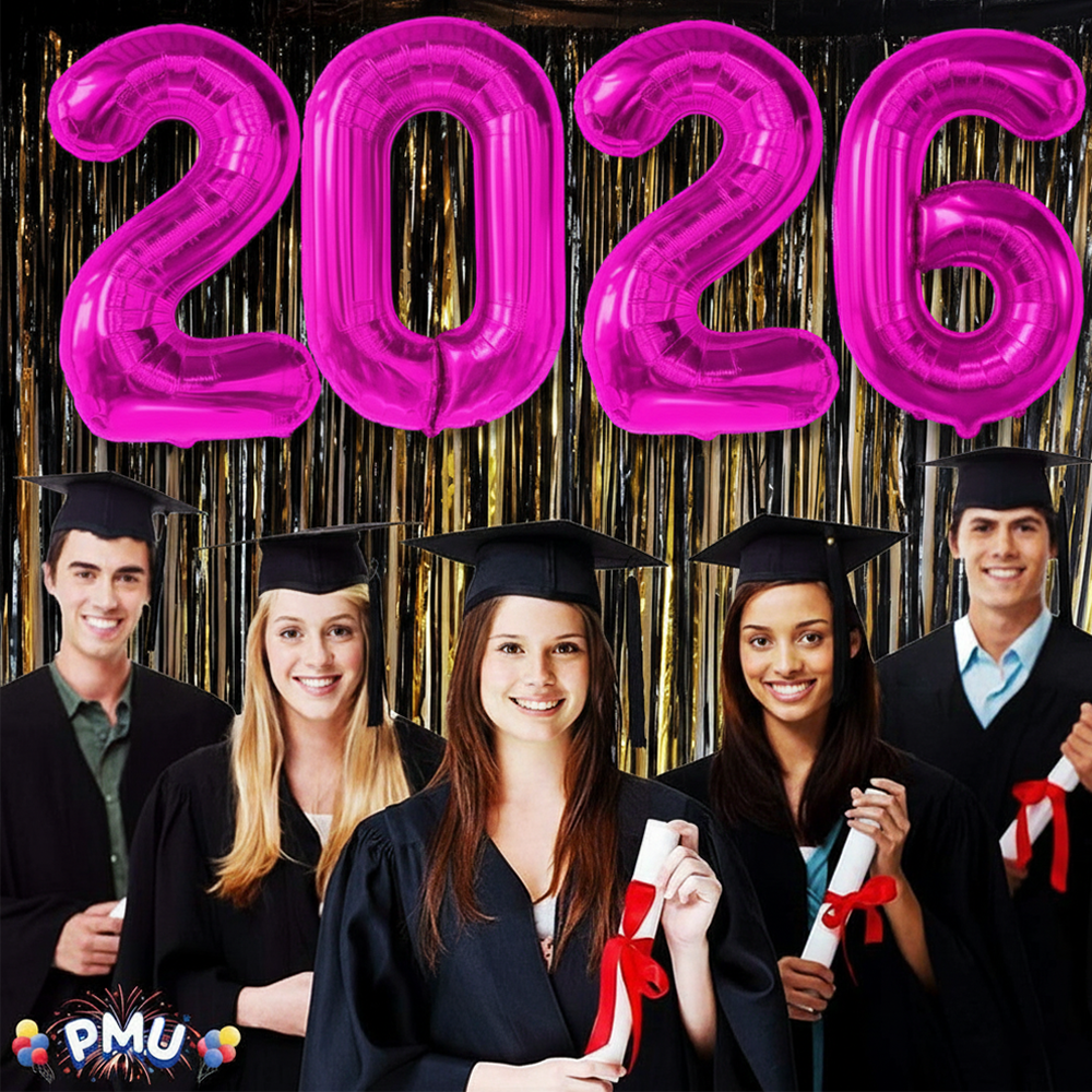 PMU New Year's Eve Party "2026" 16inch, 30inch, & 40inch in Number Mylar Balloons 2026 New Year, Graduation, Birthday, Special Events Accessories Party Celebration (4/pkg) Pkg/1