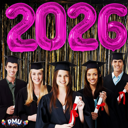 PMU New Year's Eve Party "2026" 16inch, 30inch, & 40inch in Number Mylar Balloons 2026 New Year, Graduation, Birthday, Special Events Accessories Party Celebration (4/pkg) Pkg/1