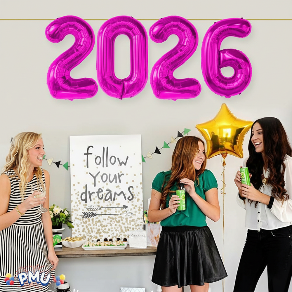 PMU New Year's Eve Party "2026" 16inch, 30inch, & 40inch in Number Mylar Balloons 2026 New Year, Graduation, Birthday, Special Events Accessories Party Celebration (4/pkg) Pkg/1