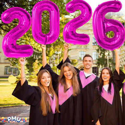 PMU New Year's Eve Party "2026" 16inch, 30inch, & 40inch in Number Mylar Balloons 2026 New Year, Graduation, Birthday, Special Events Accessories Party Celebration (4/pkg) Pkg/1