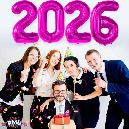 PMU New Year's Eve Party "2026" 16inch, 30inch, & 40inch in Number Mylar Balloons 2026 New Year, Graduation, Birthday, Special Events Accessories Party Celebration (4/pkg) Pkg/1