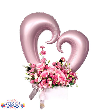 PMU Heart Shaped 24 Inch Open Center Mylar Balloon