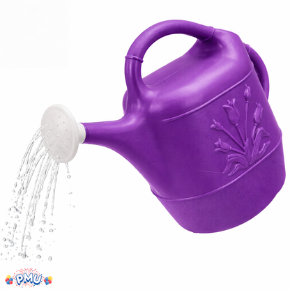PMU 2 Gallon Watering Can - Garden Watering Can for Indoor & Outdoor Plants - Plastic Water Can with Detachable Sprinkler Head - Large Water Pot, Made in USA