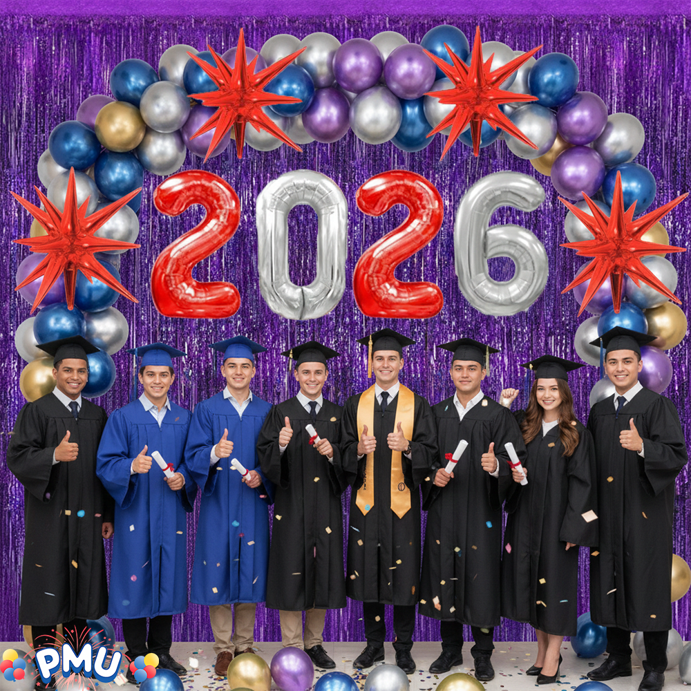 PMU 2026 Graduation - New Years Balloons Curtain Backdrop Party Kit Decorations