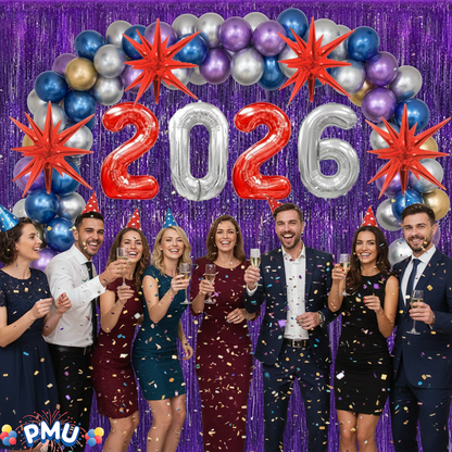 PMU 2026 Graduation - New Years Balloons Curtain Backdrop Party Kit Decorations