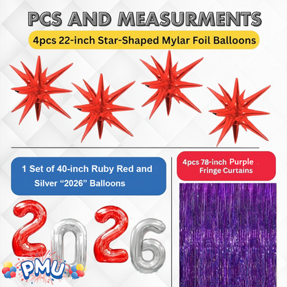 PMU 2026 Graduation - New Years Balloons Curtain Backdrop Party Kit Decorations