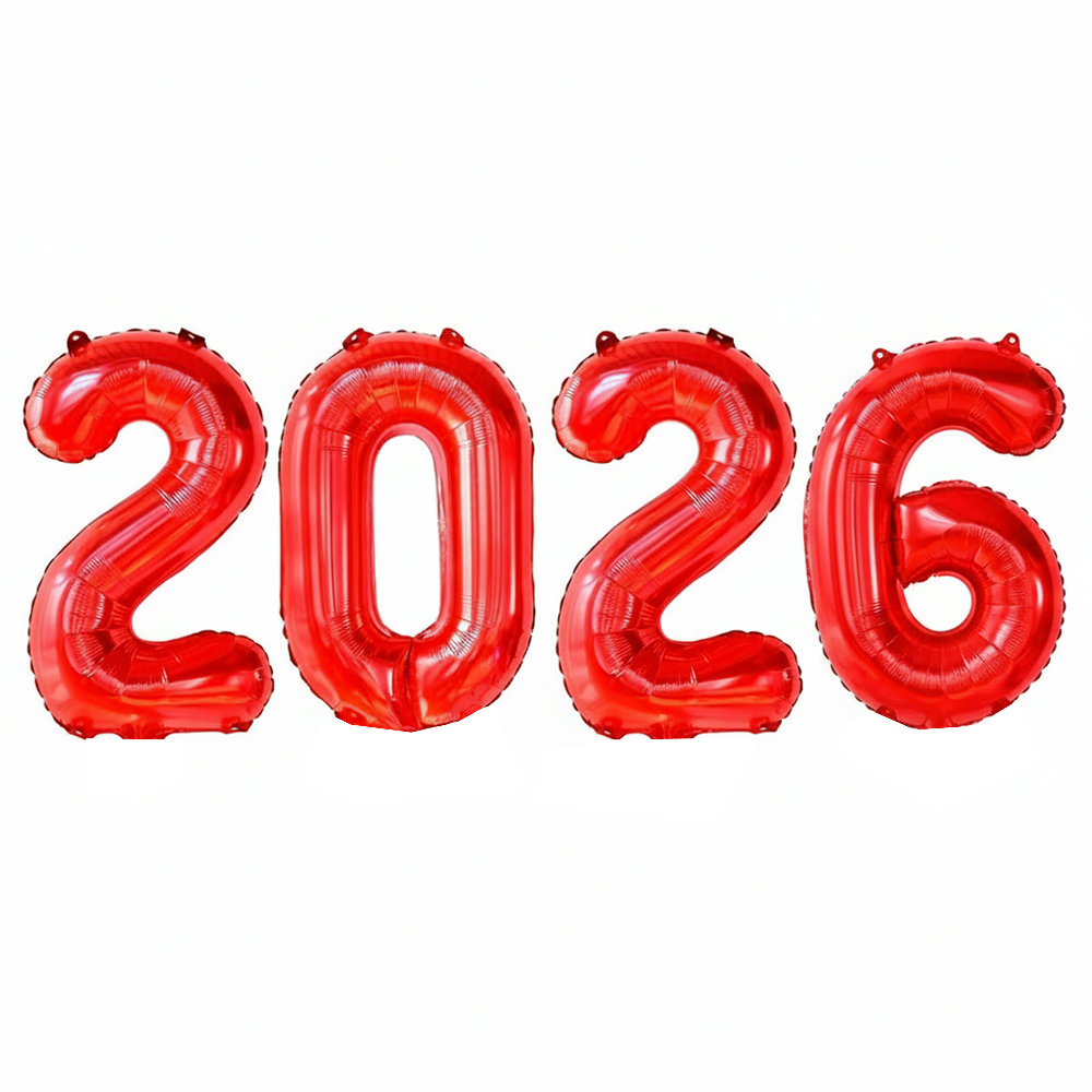 PMU New Year's Eve Party "2026" 16inch, 30inch, & 40inch in Number Mylar Balloons 2026 New Year, Graduation, Birthday, Special Events Accessories Party Celebration (4/pkg) Pkg/1