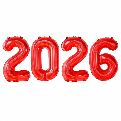 PMU New Year's Eve Party "2026" 16inch, 30inch, & 40inch in Number Mylar Balloons 2026 New Year, Graduation, Birthday, Special Events Accessories Party Celebration (4/pkg) Pkg/1