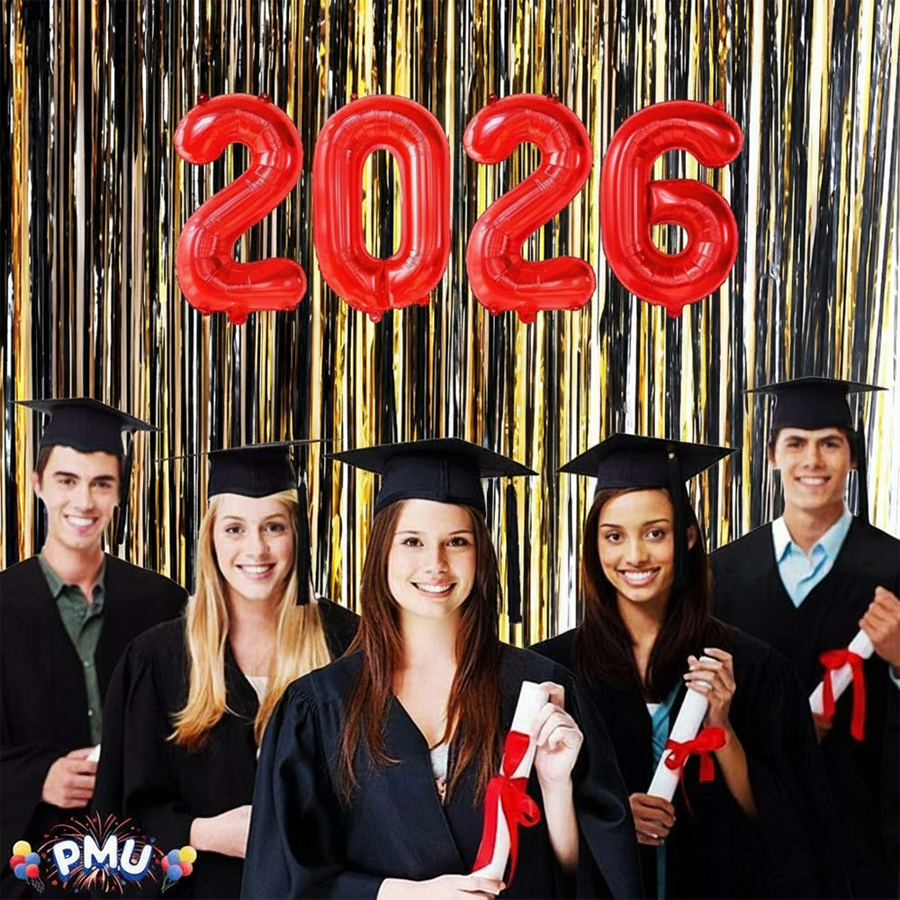PMU New Year's Eve Party "2026" 16inch, 30inch, & 40inch in Number Mylar Balloons 2026 New Year, Graduation, Birthday, Special Events Accessories Party Celebration (4/pkg) Pkg/1