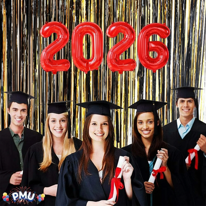 PMU New Year's Eve Party "2026" 16inch, 30inch, & 40inch in Number Mylar Balloons 2026 New Year, Graduation, Birthday, Special Events Accessories Party Celebration (4/pkg) Pkg/1
