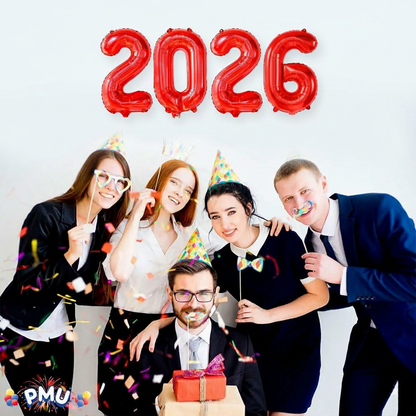 PMU New Year's Eve Party "2026" 16inch, 30inch, & 40inch in Number Mylar Balloons 2026 New Year, Graduation, Birthday, Special Events Accessories Party Celebration (4/pkg) Pkg/1