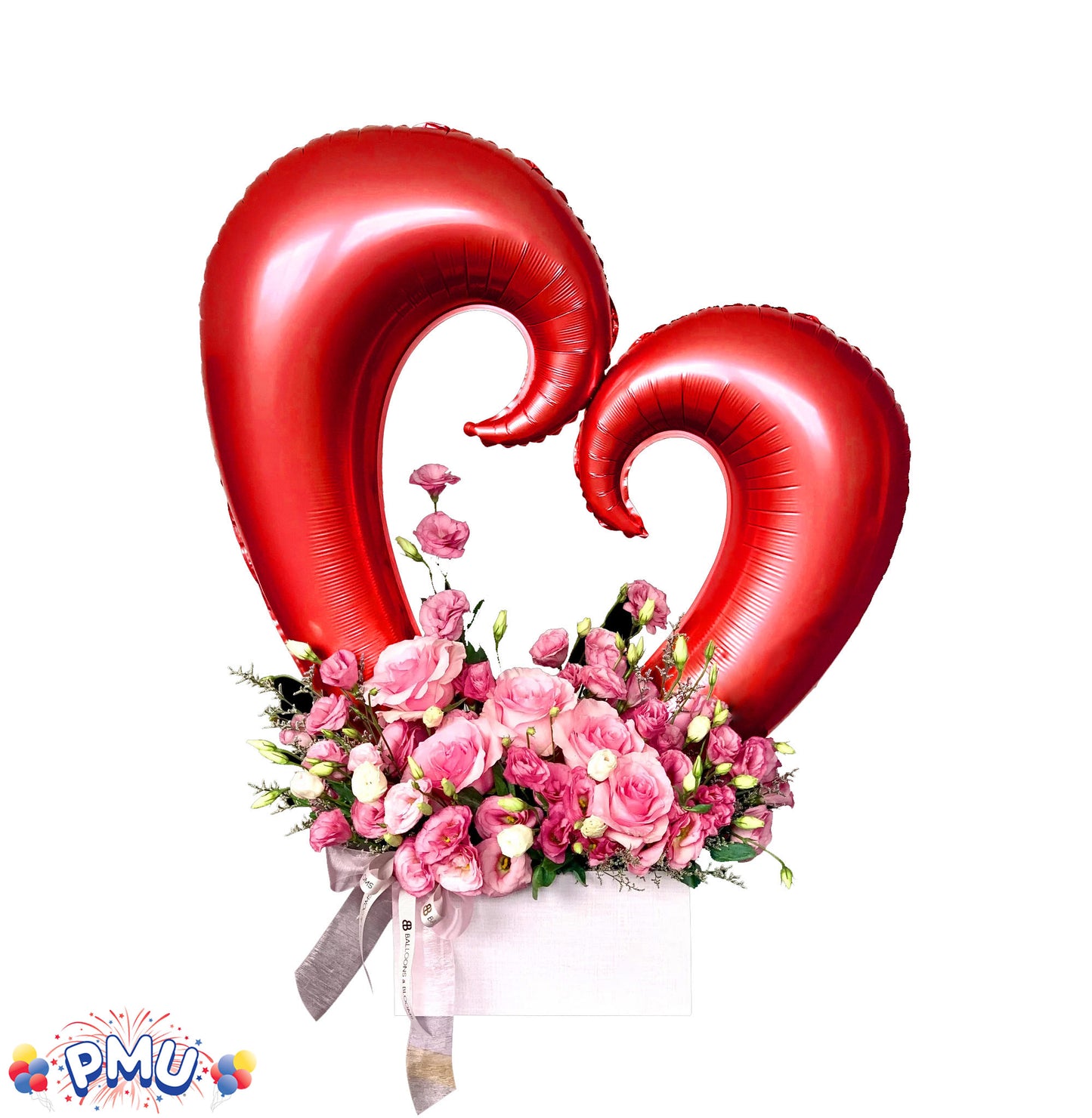 PMU Heart Shaped 24 Inch Open Center Mylar Balloon