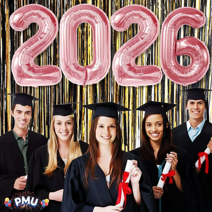 PMU New Year's Eve Party "2026" 16inch, 30inch, & 40inch in Number Mylar Balloons 2026 New Year, Graduation, Birthday, Special Events Accessories Party Celebration (4/pkg) Pkg/1