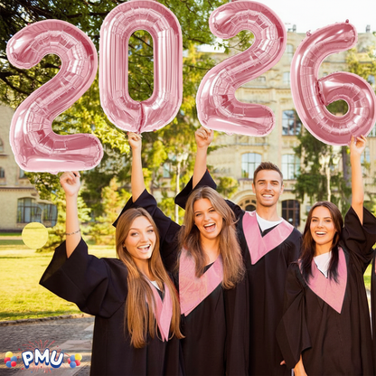 PMU New Year's Eve Party "2026" 16inch, 30inch, & 40inch in Number Mylar Balloons 2026 New Year, Graduation, Birthday, Special Events Accessories Party Celebration (4/pkg) Pkg/1