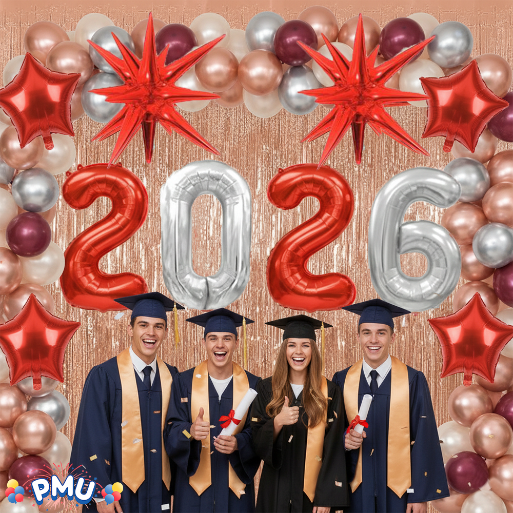 PMU 2026 Graduation - New Years Balloons Curtain Backdrop Party Kit Decorations