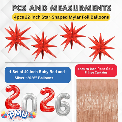 PMU 2026 Graduation - New Years Balloons Curtain Backdrop Party Kit Decorations