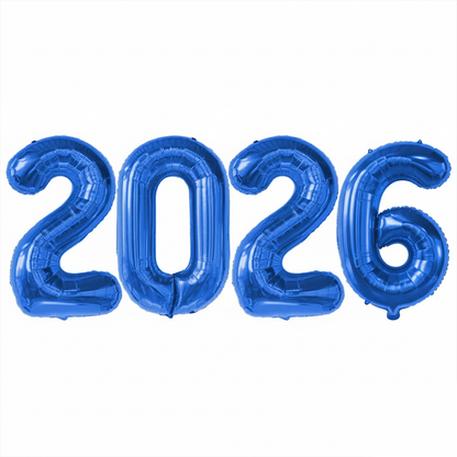 PMU New Year's Eve Party "2026" 16inch, 30inch, & 40inch in Number Mylar Balloons 2026 New Year, Graduation, Birthday, Special Events Accessories Party Celebration (4/pkg) Pkg/1