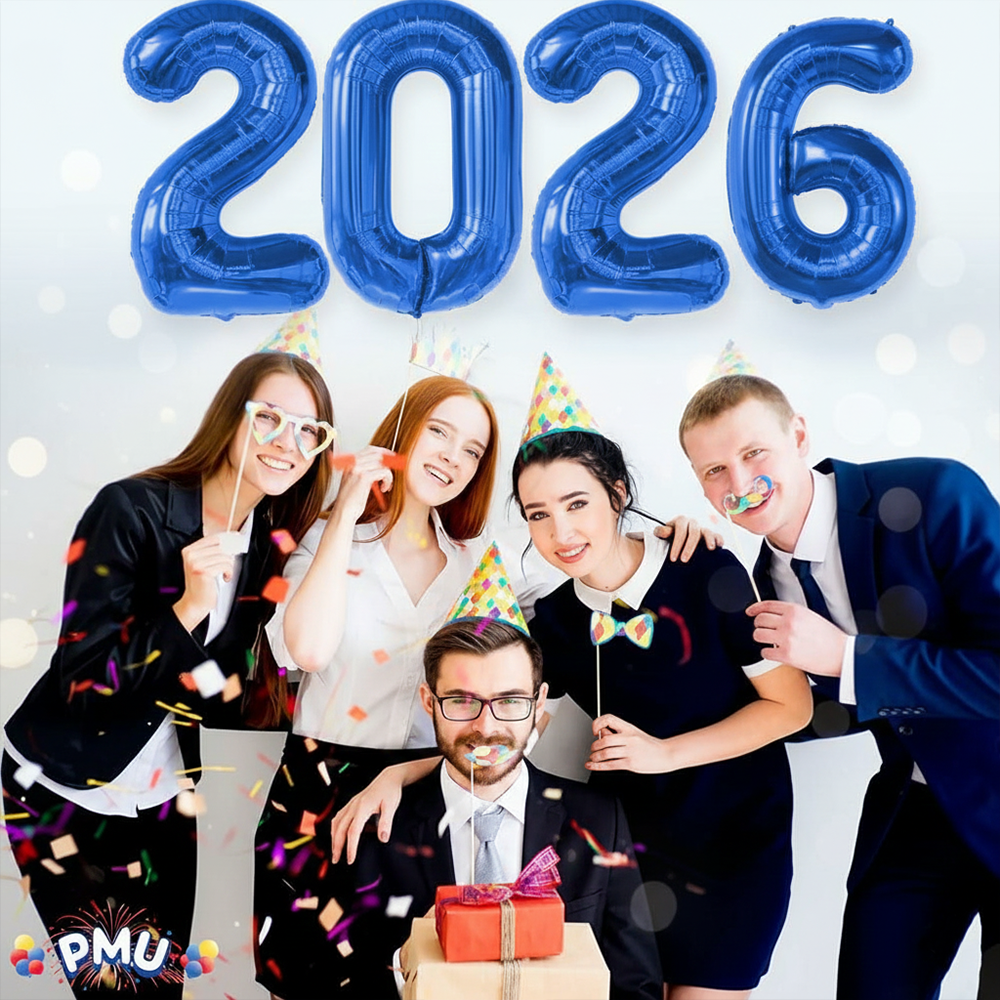 PMU New Year's Eve Party "2026" 16inch, 30inch, & 40inch in Number Mylar Balloons 2026 New Year, Graduation, Birthday, Special Events Accessories Party Celebration (4/pkg) Pkg/1