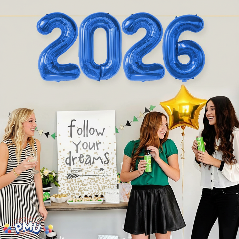 PMU New Year's Eve Party "2026" 16inch, 30inch, & 40inch in Number Mylar Balloons 2026 New Year, Graduation, Birthday, Special Events Accessories Party Celebration (4/pkg) Pkg/1