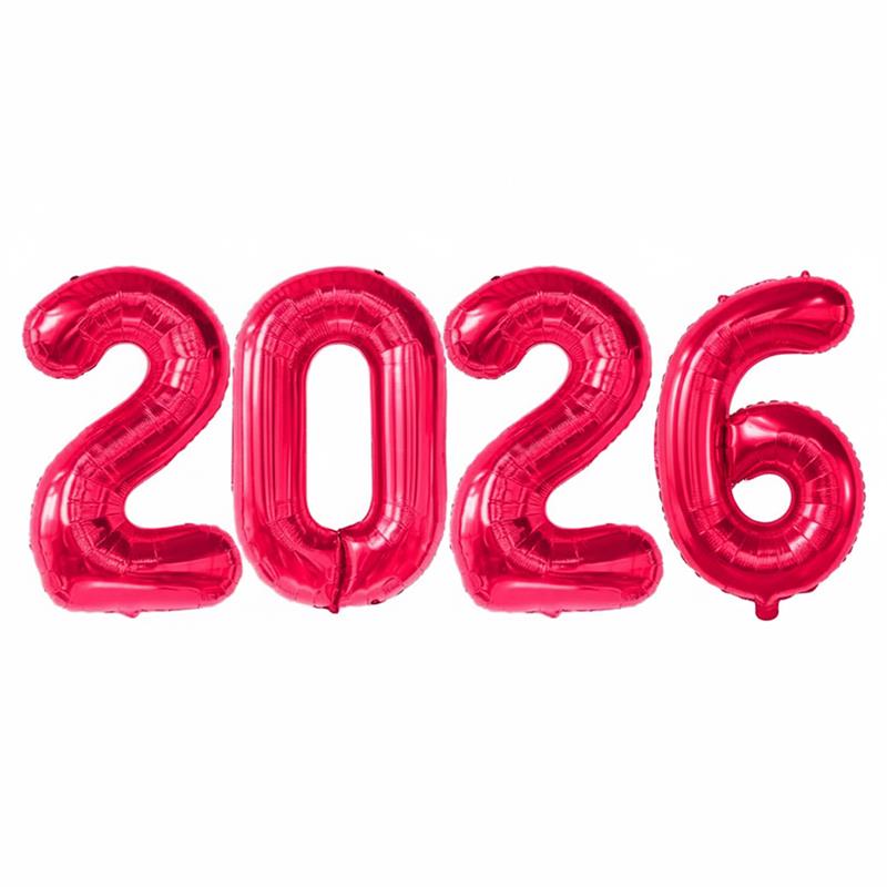 PMU New Year's Eve Party "2026" 16inch, 30inch, & 40inch in Number Mylar Balloons 2026 New Year, Graduation, Birthday, Special Events Accessories Party Celebration (4/pkg) Pkg/1