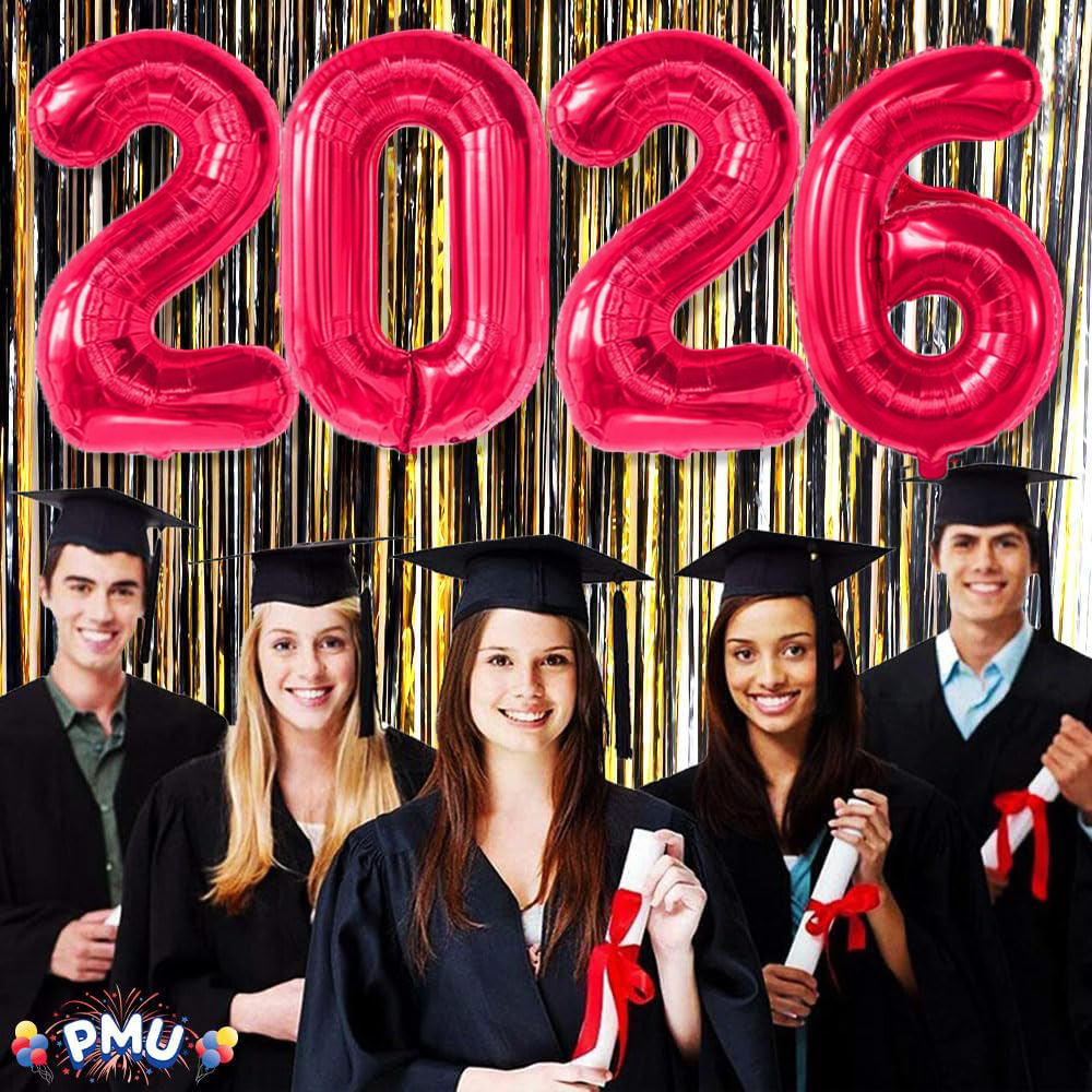 PMU New Year's Eve Party "2026" 16inch, 30inch, & 40inch in Number Mylar Balloons 2026 New Year, Graduation, Birthday, Special Events Accessories Party Celebration (4/pkg) Pkg/1