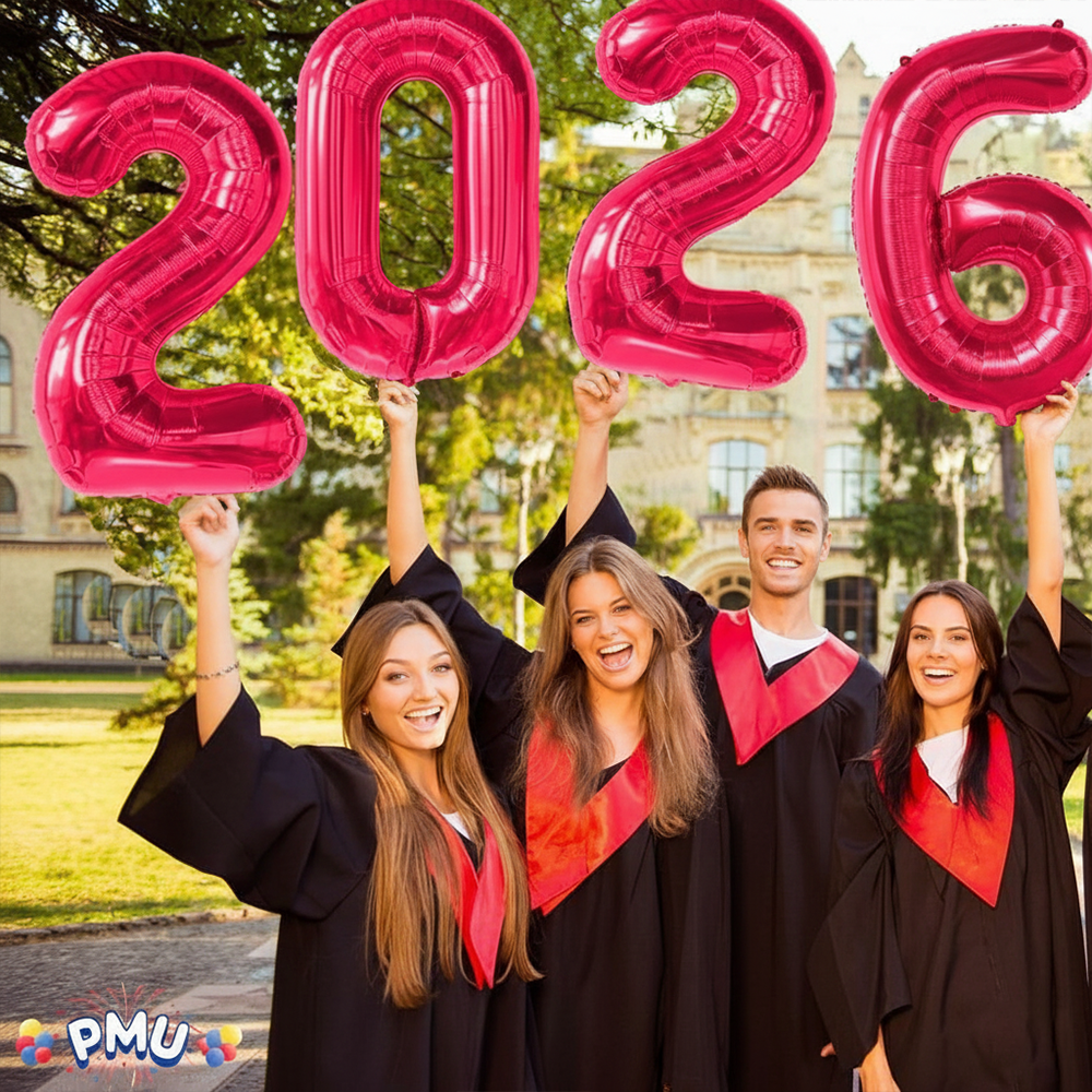 PMU New Year's Eve Party "2026" 16inch, 30inch, & 40inch in Number Mylar Balloons 2026 New Year, Graduation, Birthday, Special Events Accessories Party Celebration (4/pkg) Pkg/1