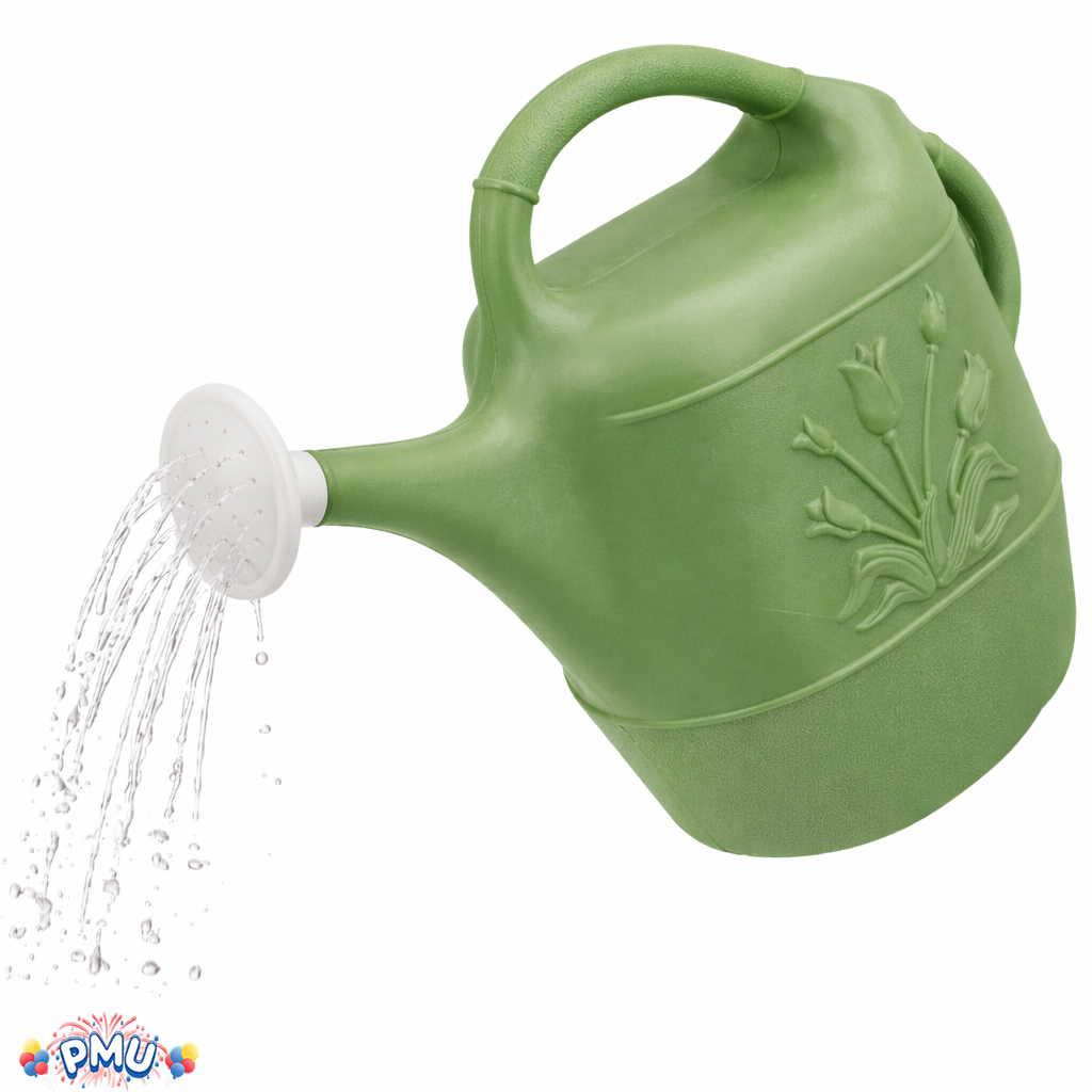 PMU 2 Gallon Watering Can - Garden Watering Can for Indoor & Outdoor Plants - Plastic Water Can with Detachable Sprinkler Head - Large Water Pot, Made in USA