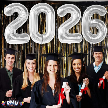PMU New Year's Eve Party "2026" 16inch, 30inch, & 40inch in Number Mylar Balloons 2026 New Year, Graduation, Birthday, Special Events Accessories Party Celebration (4/pkg) Pkg/1