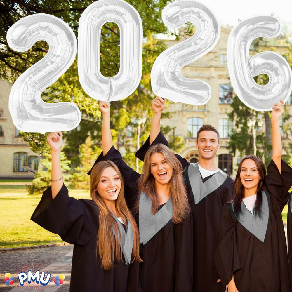 PMU New Year's Eve Party "2026" 16inch, 30inch, & 40inch in Number Mylar Balloons 2026 New Year, Graduation, Birthday, Special Events Accessories Party Celebration (4/pkg) Pkg/1