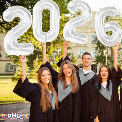 PMU New Year's Eve Party "2026" 16inch, 30inch, & 40inch in Number Mylar Balloons 2026 New Year, Graduation, Birthday, Special Events Accessories Party Celebration (4/pkg) Pkg/1