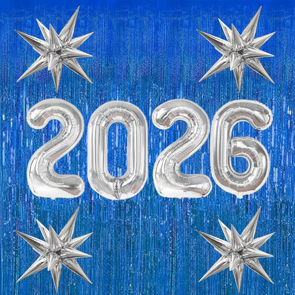 PMU New Year's Eve Party "2026" 16inch, 30inch, & 40inch in Number Mylar Balloons 2026 New Year, Graduation, Birthday, Special Events Accessories Party Celebration (4/pkg) Pkg/1