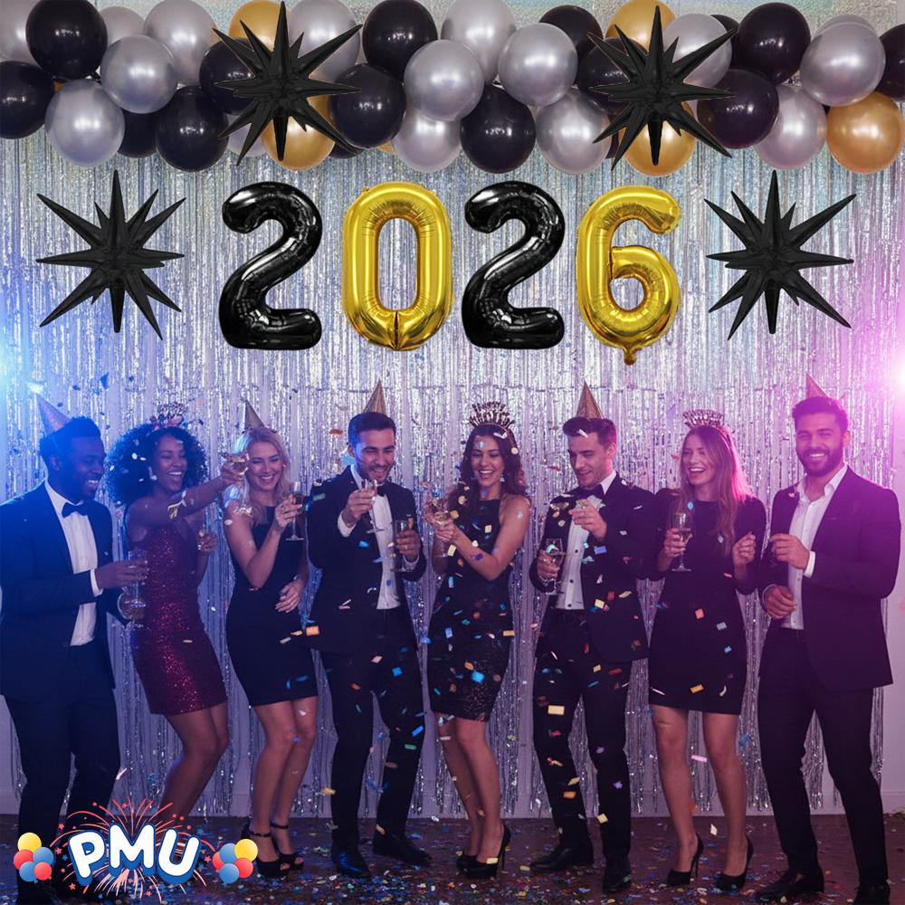 PMU 2026 Graduation - New Years Balloons Curtain Backdrop Party Kit Decorations